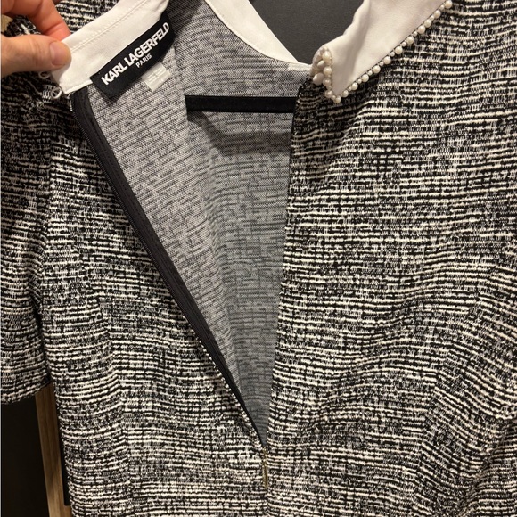 Karl Lagerfeld Monochrome Tweed Dress - Picture 6 of 7